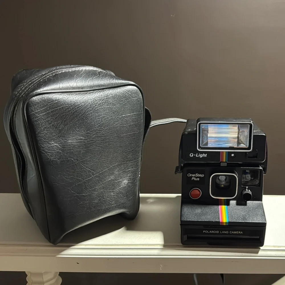 Polaroid Instant Camera with Black and Rainbow Accents